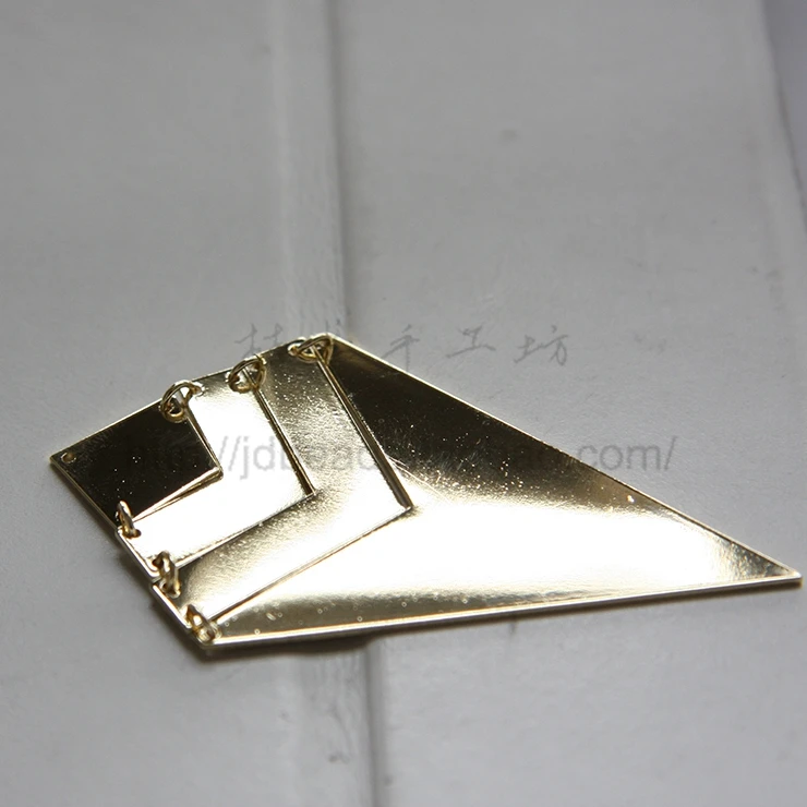 Solid Brass Triangle Pendant - Geometry - 73x40mm (3118C)