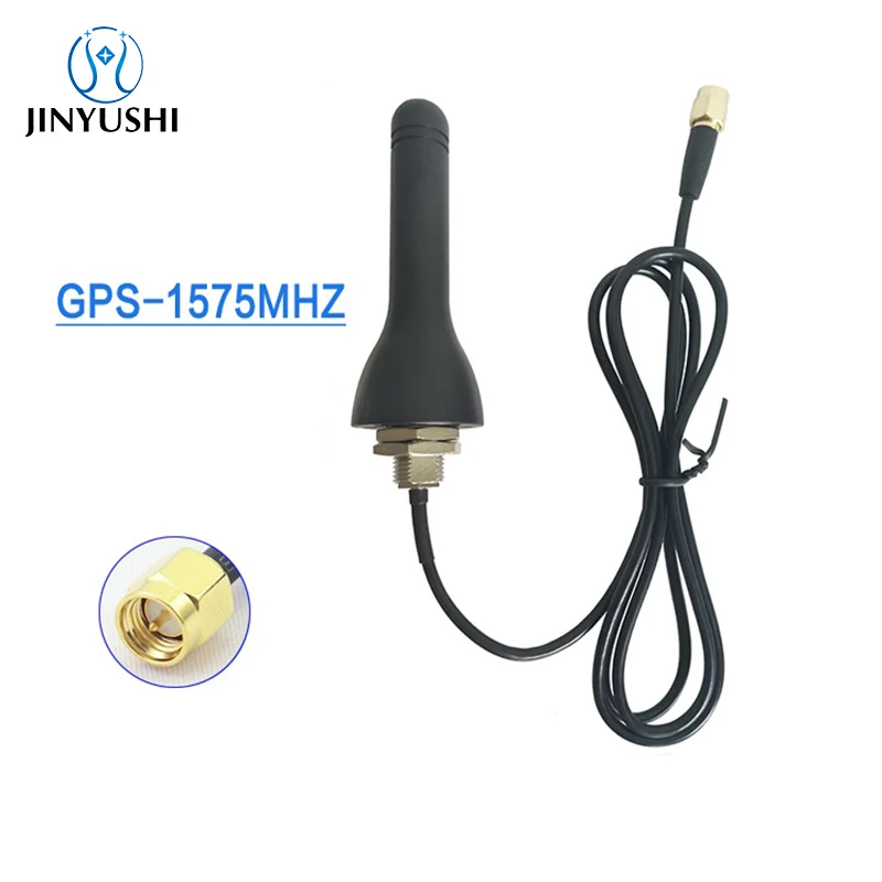 GPS antenna Outdoor waterproof Chassis Active antenna 1575.42MHz Screw fixation High gain SMA-J male 1m cable