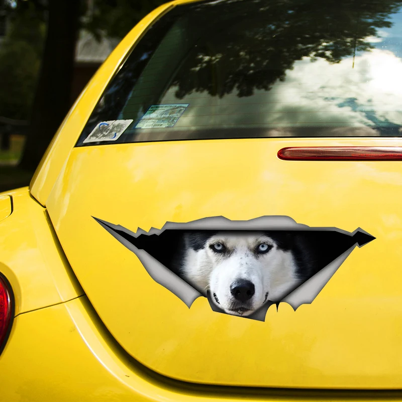 Husky 17CM\\20CM Self-adhesive Decal Car Sticker Waterproof Auto Decors on Bumper Rear Window Laptop # 60415