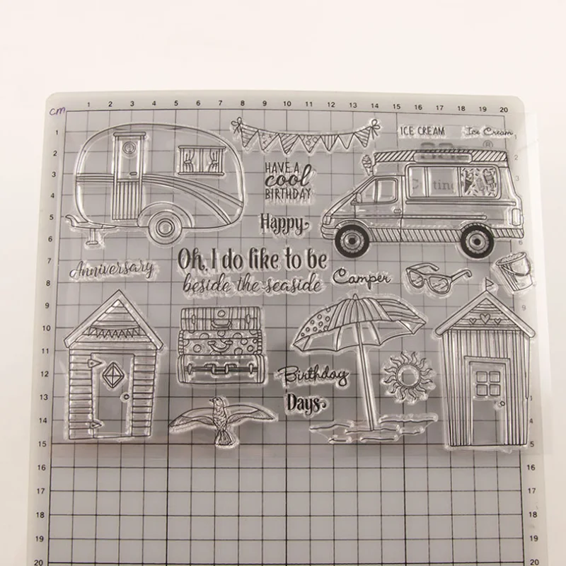 Travel House Car Transparent Clear Silicone Stamp Seal DIY Scrapbook Rubber Stencil Coloring Diary Decor Office School Supplies