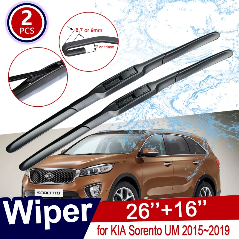 

Автомобильный дворник для KIA Sorento 2015 2016 2017 2018 2019 Sorento Prime UM MK3, щетки дворников ветрового стекла, автомобильные аксессуары