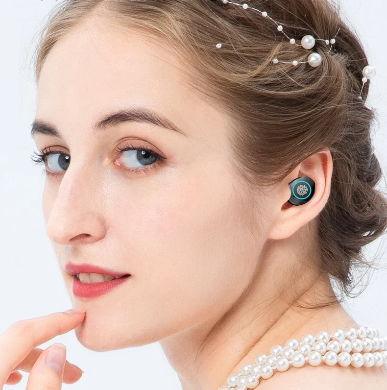 Bluetoothと互換性のあるTWSヘッドセット,スポーツヘッドセット,防水,ワイヤレス,マイク付き