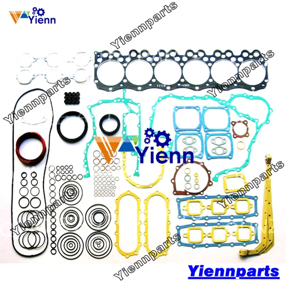 For HINO EM100 Full Gasket Kit 04010-0154 With Head Gasket 11115-1781 Fit Super Dolphin FH288 8ton 9419cc EM100 Engine Parts