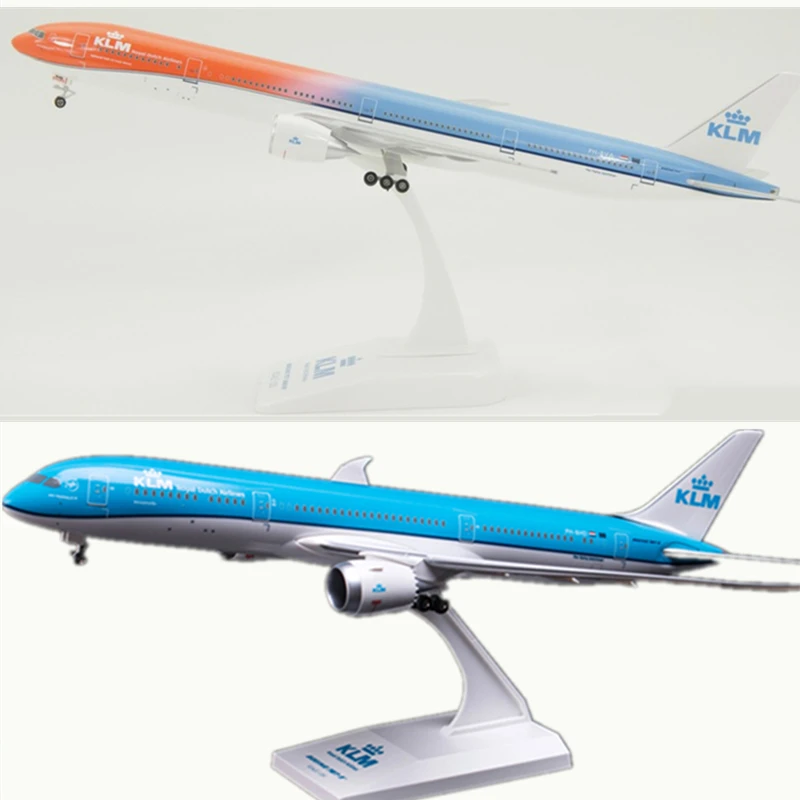 

32CM Airplanes Royal Dutch Airlines Orange Pride AIR KLM Boeing B787 B777 Aircraft Model Resin Diecast Model Gift Collectible