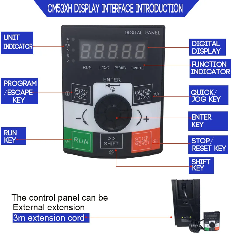 VFD 4.0KW inverter CNC spindle motor speed controller 220V single phase input CM530H-3S4R0GB converter 50Hz/60Hz