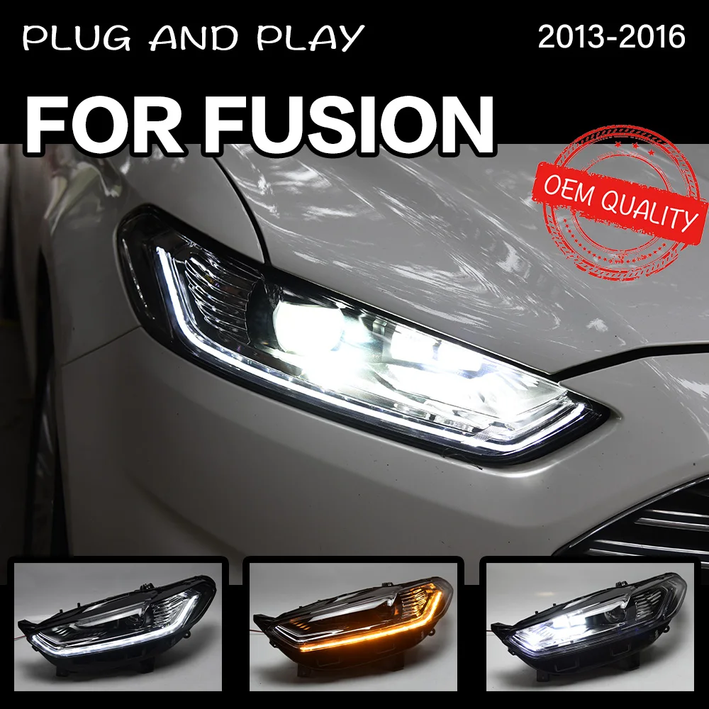 Headlight For Ford Fusion 2013-2016 Mondeo Car  LED DRL Hella 5 Xenon Lens Hid H7 Mondeo Car Accessories