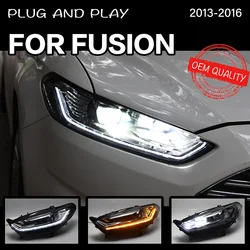 Headlight For Ford Fusion 2013-2016 Mondeo Car  LED DRL Hella 5 Xenon Lens Hid H7 Mondeo Car Accessories