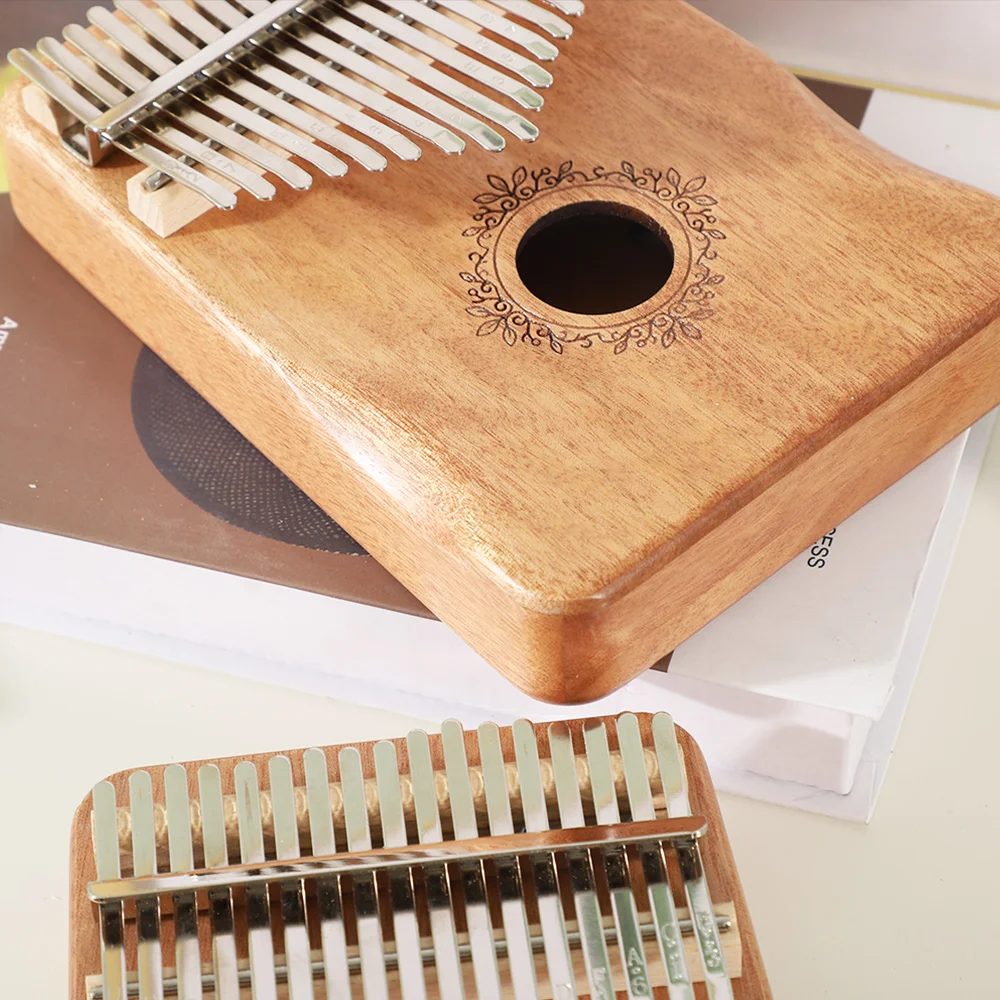 17 Keys Kalimba Thumb Piano, High Quality Wood Mbira Body Musical Instruments With Learning Book Children Gift Kalimba Piano