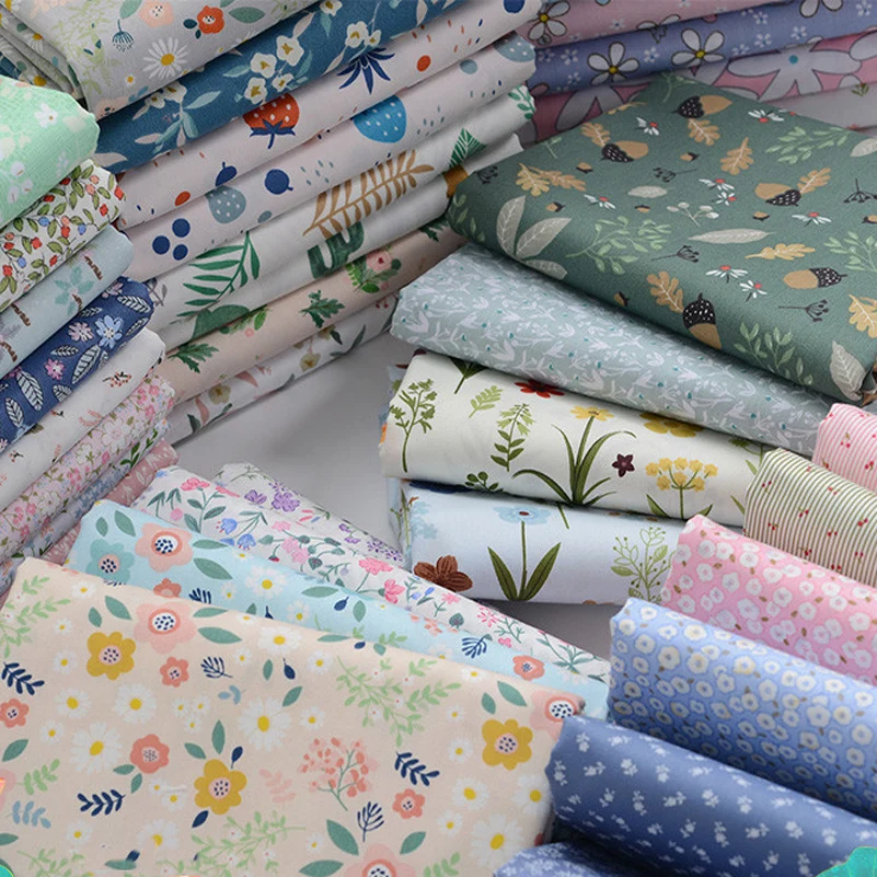 Floral Printed Cotton Liberty Twill Fabric For Quilting Bedding Baby Bed Sheet Flowers DIY Sewing Accessories By Half Meter