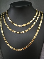 Real Gold Plated Chain 6.3mm band width Men  Necklace Women s 19 Inches 28 