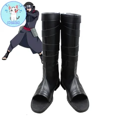 Neenya anbu Kakashi Ninja Black pu Leather Shoes Halloween  Cosplay Costume boots