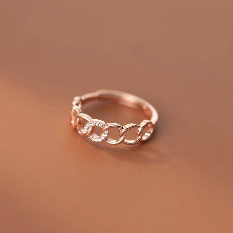 

Circle Silver 925 Jewelry For Women 2021 Rose Gold Color Geometry Female Ring Trend Engagement On Finger Adjustable Girl Gift