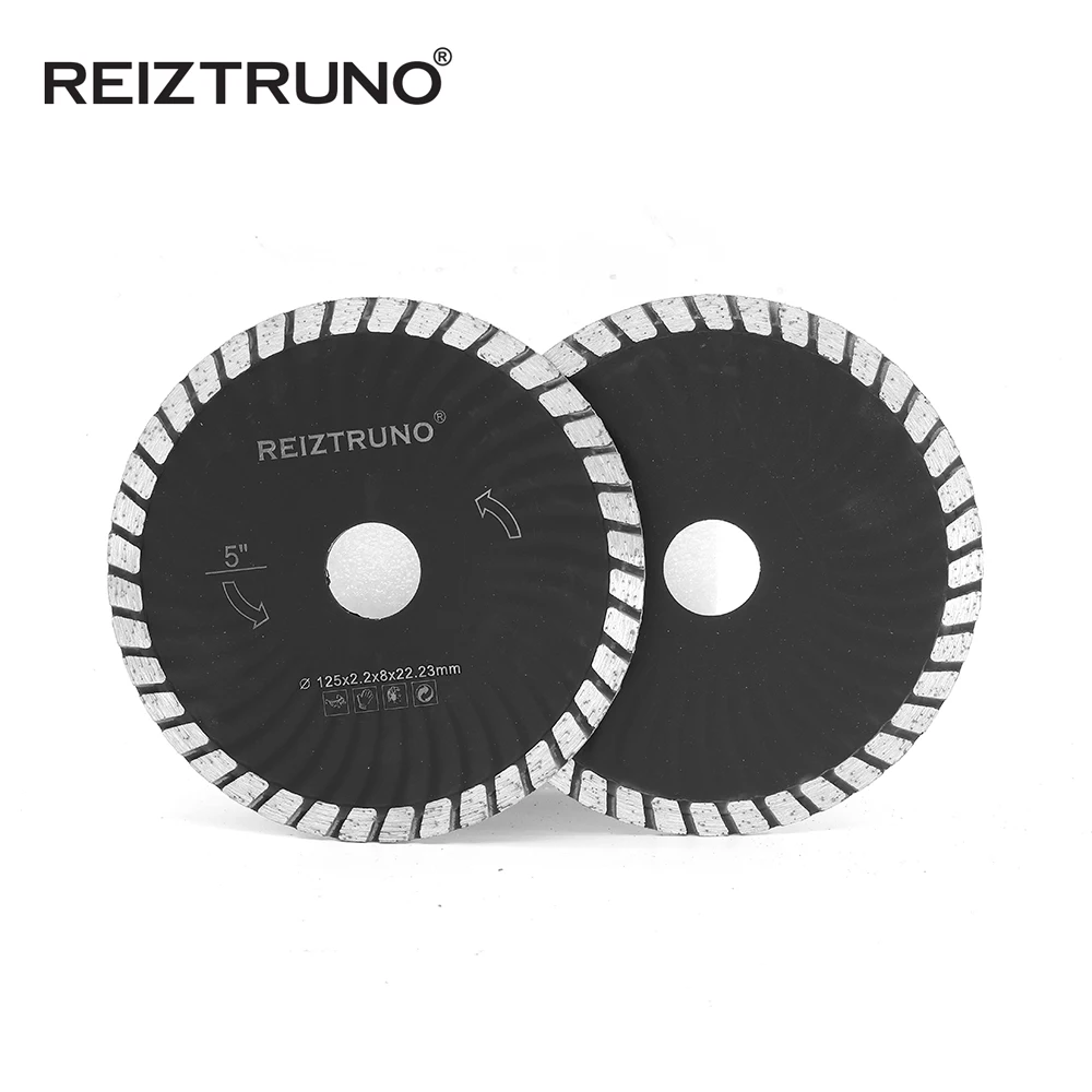REIZTRUNO 5-นิ้ว Waved Turbo ใบมีดตัดเปียก/แห้งตัดสำหรับเครื่องบดคอนกรีตอิฐกระเบื้องหินอ่อนหินแกรนิตก่ออิฐ