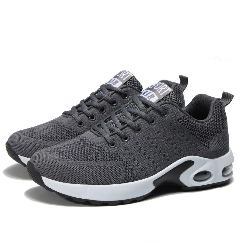 Men Air Cushion Sneakers Breathable Running Shoes  Women Outdoor Fitness Sports  Female Lace-up Casual  Big Size 44