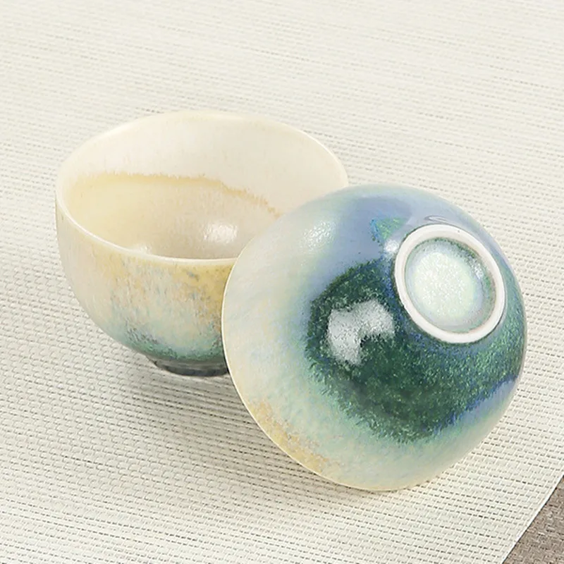 Kiln Changed Tea Bowl, Retro Stoneware Water Cup, Single Cup, Large Tea Master Cup