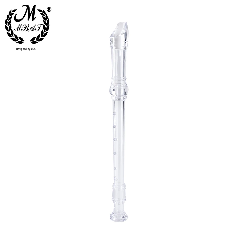 M MBAT Flute ABS Resin Clarinet Soprano Recorder Woodwind Instrument With Cleaning rod Music Accessories 8-Holes G Tone Voice