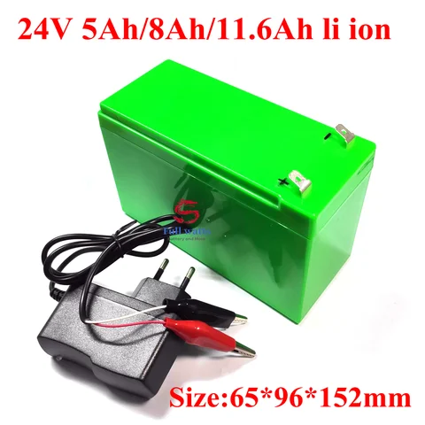 Duable 24v 5ah 8Ah 11.6Ah Li ion batería de litio 10A BMS 120w 29,4 V batería + cargador
