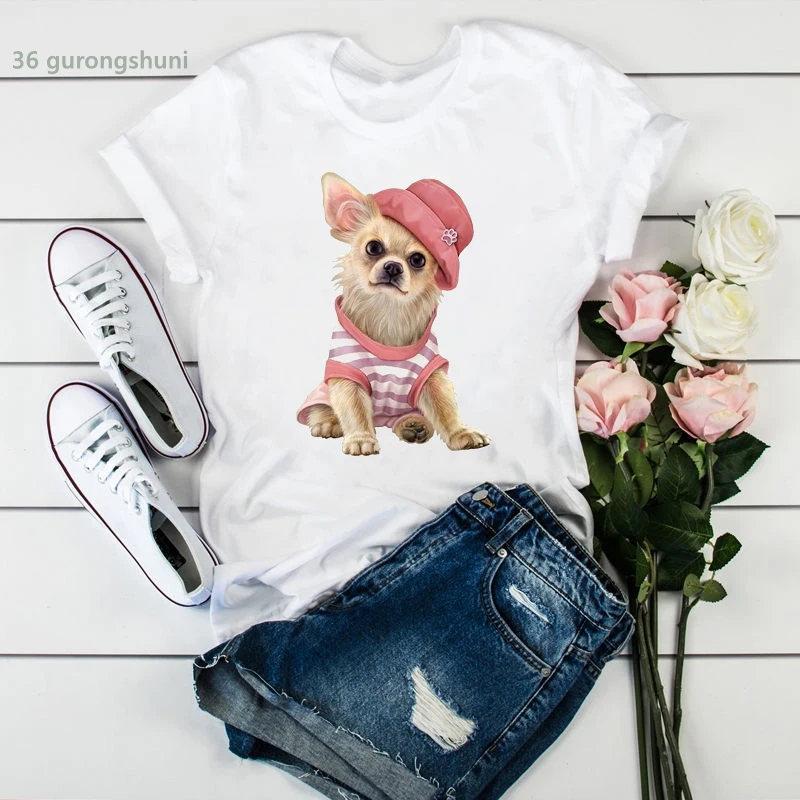 Women'S Shirt Adorable Cartoon Pug Do Summer Korean Style Print T Shirt Femme Harajuku Kawaii Women Tshirt Personalized 90s Tops