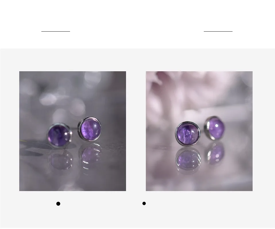 ITSMOS Natürliche Amethyst Lila Ohrringe 925er Silber Edlen Schmuck Runder einfacher Charme Coole Mystery Ohrstecker für Frauen Mädchen Geschenk – Detail 15