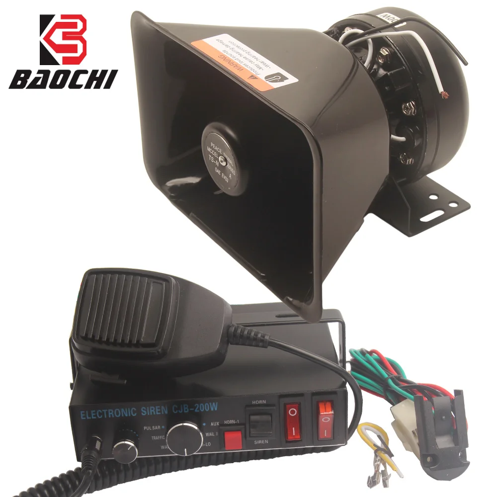 

12 В 200 Вт 9 звуков Громкая Автомобильная сигнализация мегафон полицейская сирена звуковой сигнал PA система для поезда звуковой сигнал микрофон автомобильные аксессуары