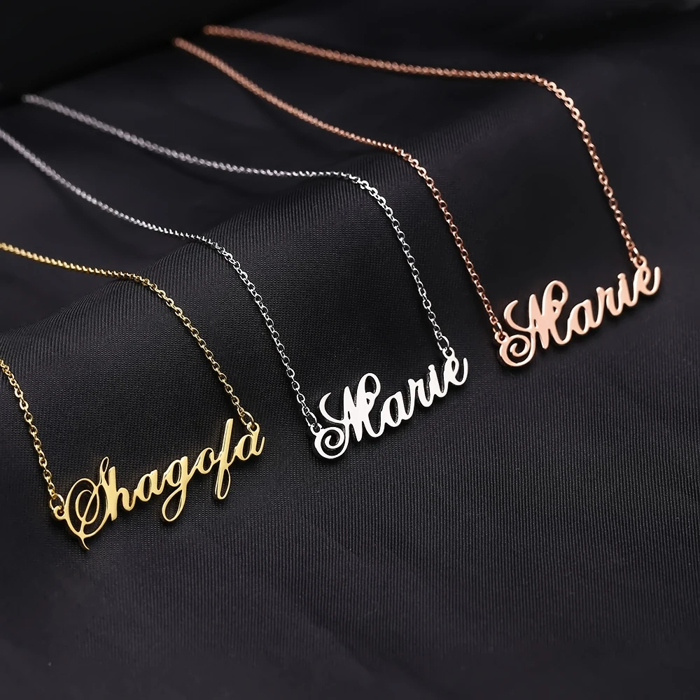 Stainless Steel  Necklace Choker Custom Name Necklace For Women Personalized Customized Nameplate Jewelry For Women Gift Collier