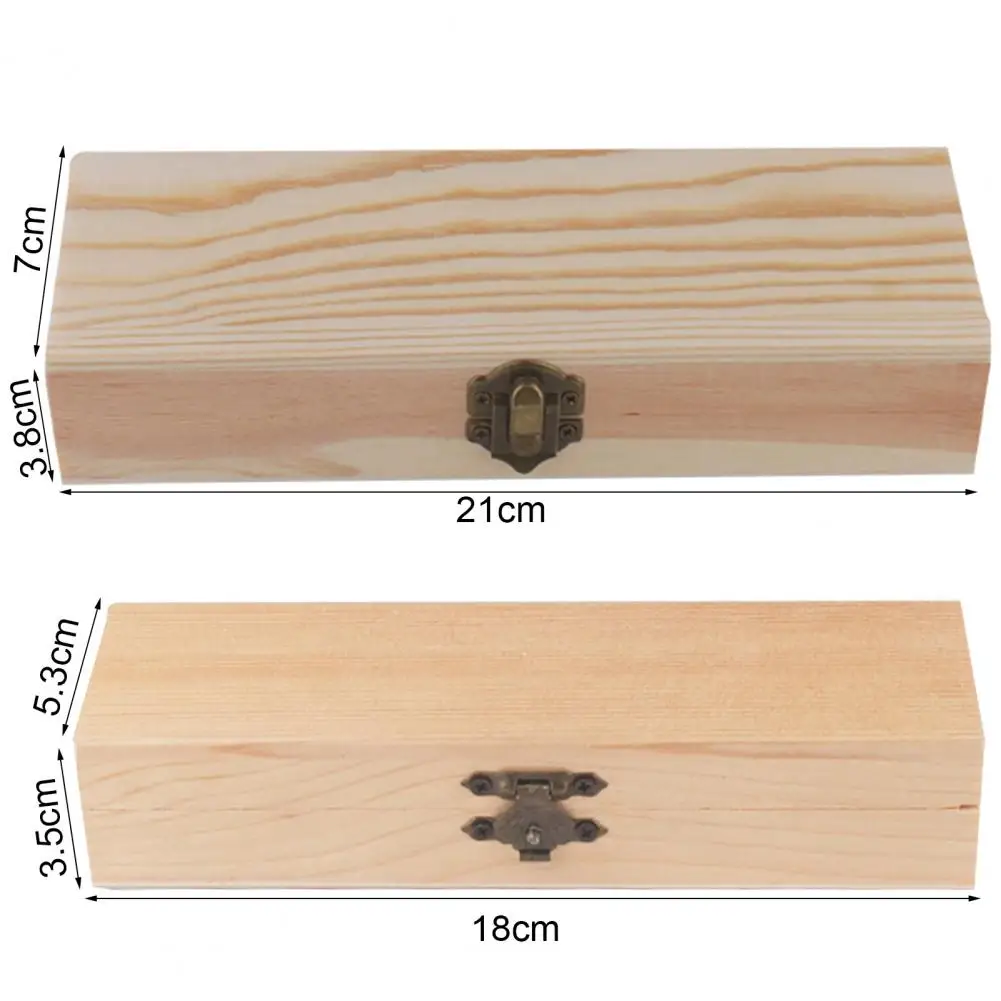 القرطاسية علبة قابلة للقفل المحمولة مستطيلة خشبية رسم قلم رصاص دليل لغز لتقوم بها بنفسك رسمت صندوق أدوات مكتب للأطفال