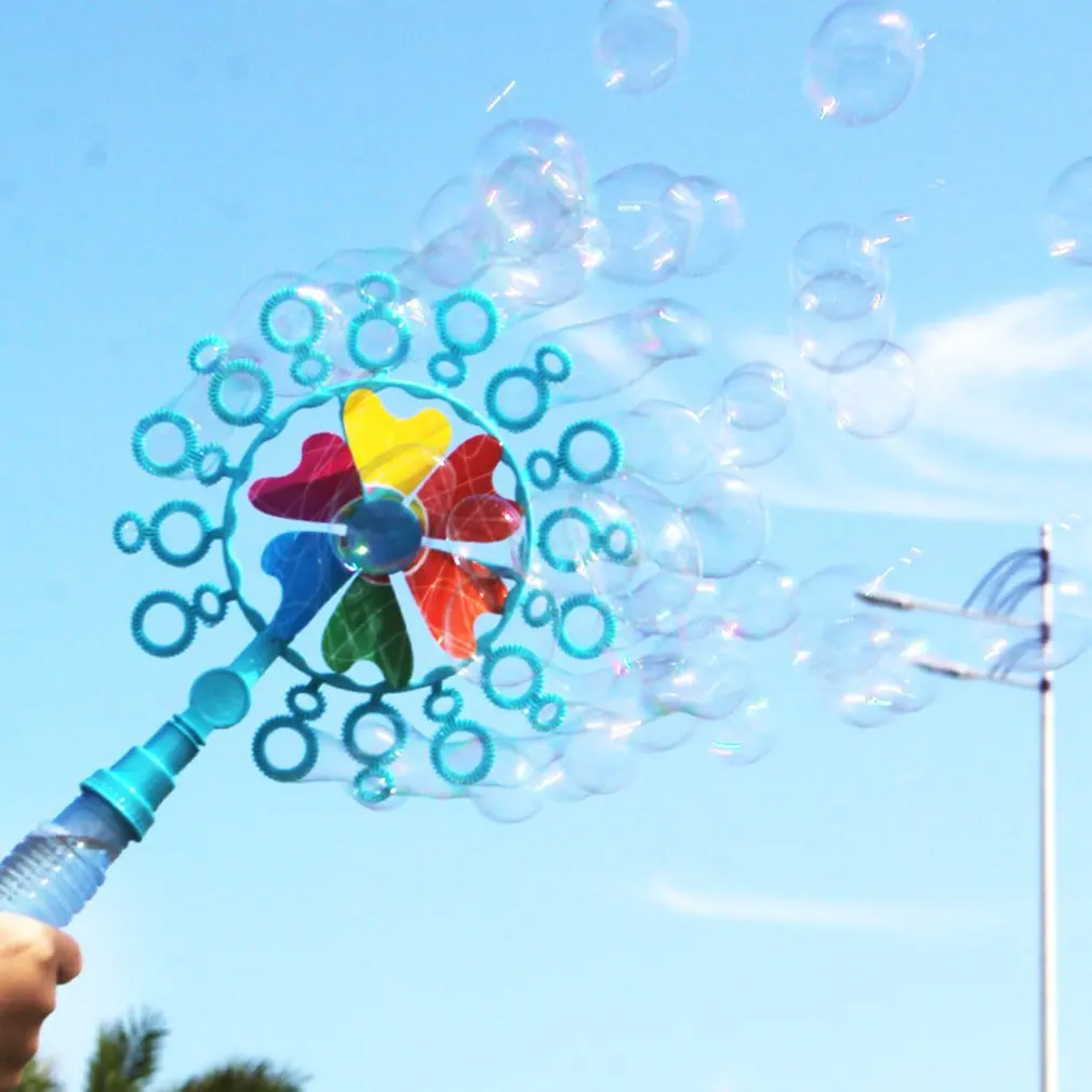 Magic Windmill Bubble Machine Toy Windmill Bubble Machine Blowing Bubbles Children's Toys Outdoor Fun Toys Kids Birthday Gift