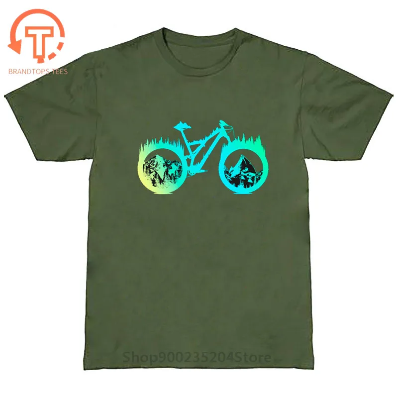 Mountain Biking Vintage MTB Distressed Design T Shirt Men Freeride Ride Outdoors Colorful T-Shirt Bike Wild Enduro Nature Tshirt