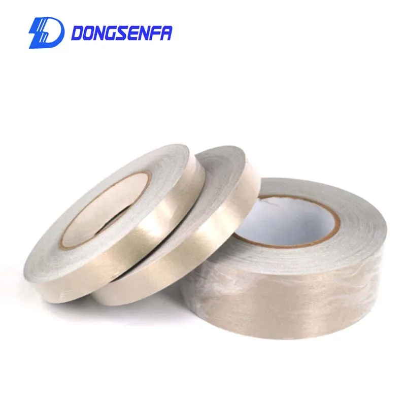 DONGSENFA 20M/Roll Single-sided Adhesive Conductive Fabric Cloth Tape LCD EMI Anti-Radiation Shield Isolation Electromagnetic