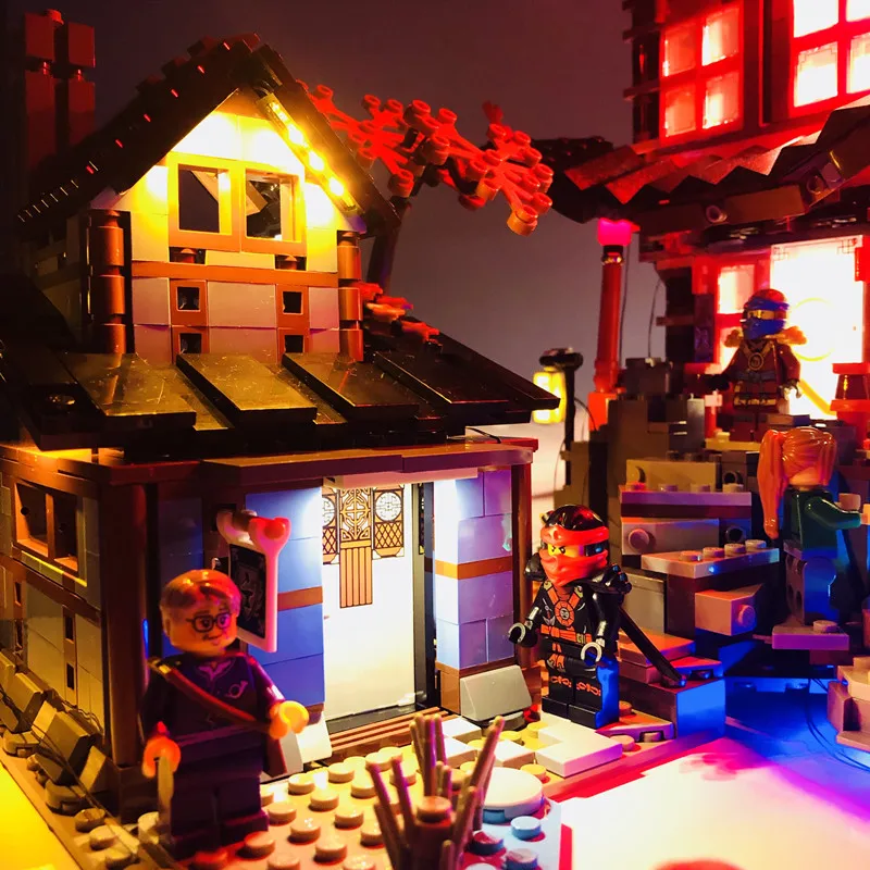 Đèn LED Bộ Cho Năm 70751 Và Năm 06022 Đền Airjitzu Tự Làm Đồ Chơi Khối Xây Dựng Gạch Chỉ Chiếu Sáng Bộ Sản Phẩm Không Bao Gồm mô Hình