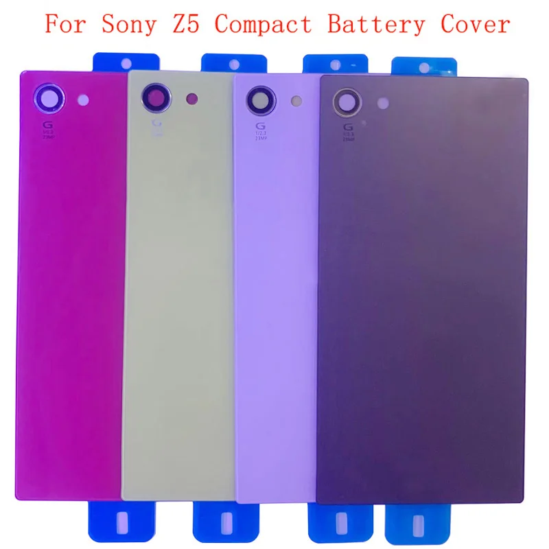 5pcs Battery Case Cover Rear Door Housing Back Cover For Sony Xperia Z5 Compact Battery Cover with Camera Lens Logo