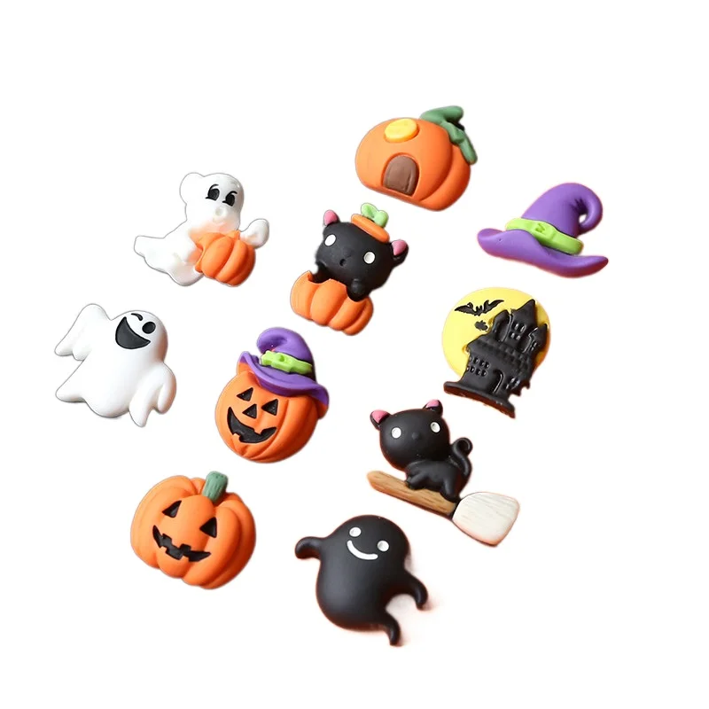 Halloween series pumpkin Witch Hat resin patch DIY handmade jewelry mobile phone case accessories material 10pcs