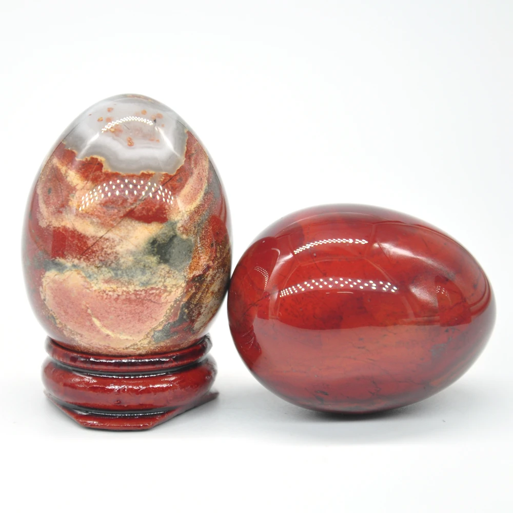 

34x45mm Rainbow Jasper Egg Shaped Stone Healing Natural Crystal Massage Minerale Gemstone Spiritual Decor Collection