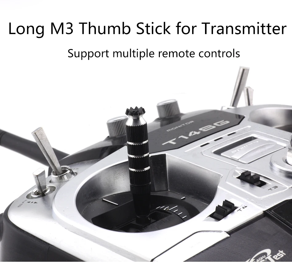 Remote Controller Long M3 Thumb Stick Transmitter CNC Aluminium Alloy 2PCS for all M3 size Throttle Stick RC Transmitter