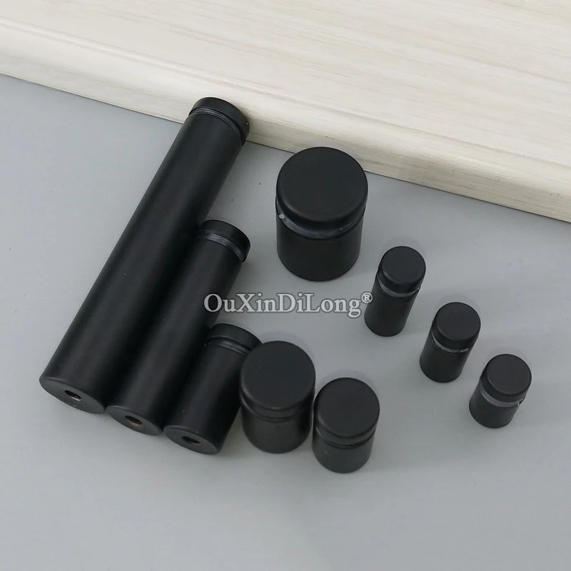 

Доставка DHL, 200 шт., полые рекламные гвозди из нержавеющей стали, винты, болт, стеклянные стойки, штифты, винты для рекламных щитов, черные