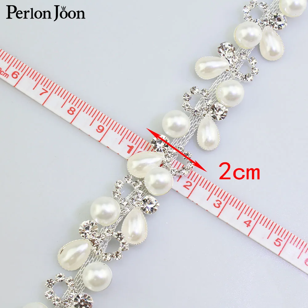 Pearl rhinestone trim plating gold and silver crystal pearl webbing clothing shoes decorative accessories ML093