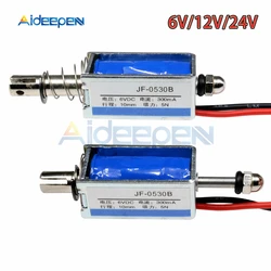 JF-0530B DC 6V 12V 24V Push Pull Type Linear Solenoid Switch Open Frame Electromagnet Keepping Force 5N Travel 10mm Solenoid