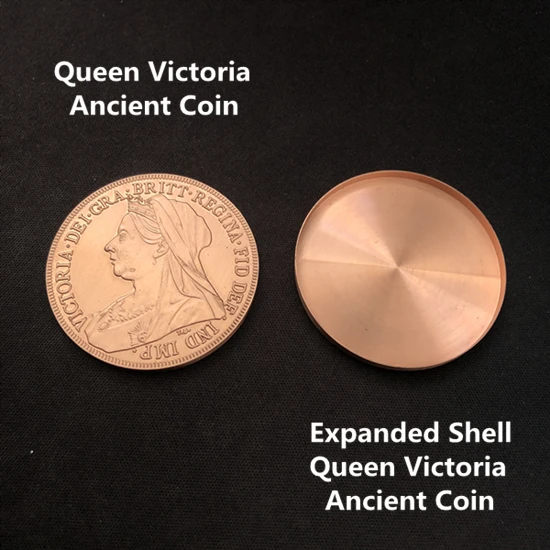 1PC Expanded Shell Queen Victoria Ancient Coin (Tail, Copper) Magic Tricks Close Up Appear Vanish Magia Illusions Gimmick Props