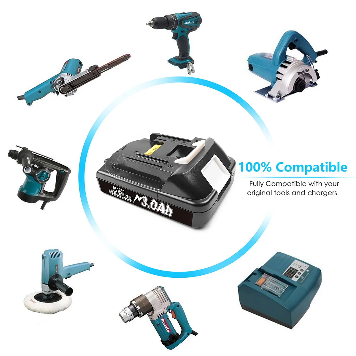 Литий-ионная аккумуляторная батарея Powtree BL1860 18 в 6000 мАч для Makita 18 в аккумулятор BL1840 BL1850 BL1830 BL1860B BL1815 LXT 400