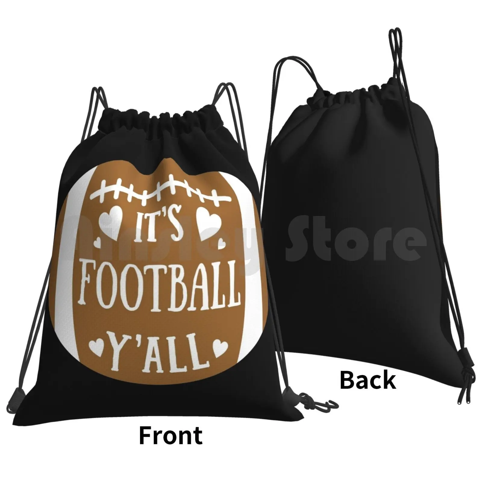 It's Football Y'all Funny Novelty Mom Perfect Fan Field Gift Product Backpack Drawstring Bag Riding Climbing Gym Bag