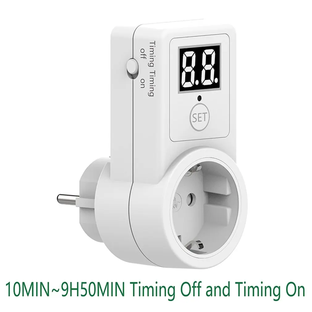 EU Countdown Switch Two Digit Display Countdown Timer Universal Timing Socket Kitchen Mechanical Timer Battery Charging Timer