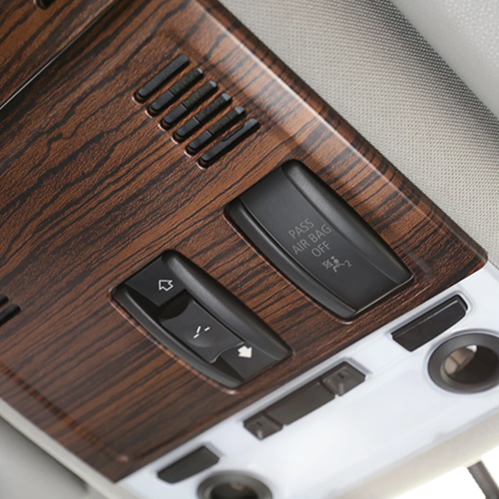 ABS  Plastic 2 Pcs Pine Wood Grain Car Roof Reading Light Cover Frame Trim for BMW X1 E84 2011-2015 Car Accessories