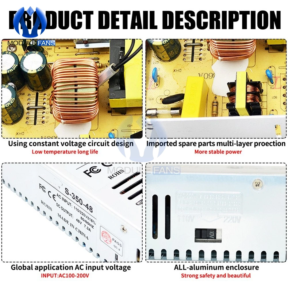 Switching Power Supply S-36-12 AC To DC 12V Metal Shield 3A/36W LED Security Monitoring Voltage Regulator Stabilizer