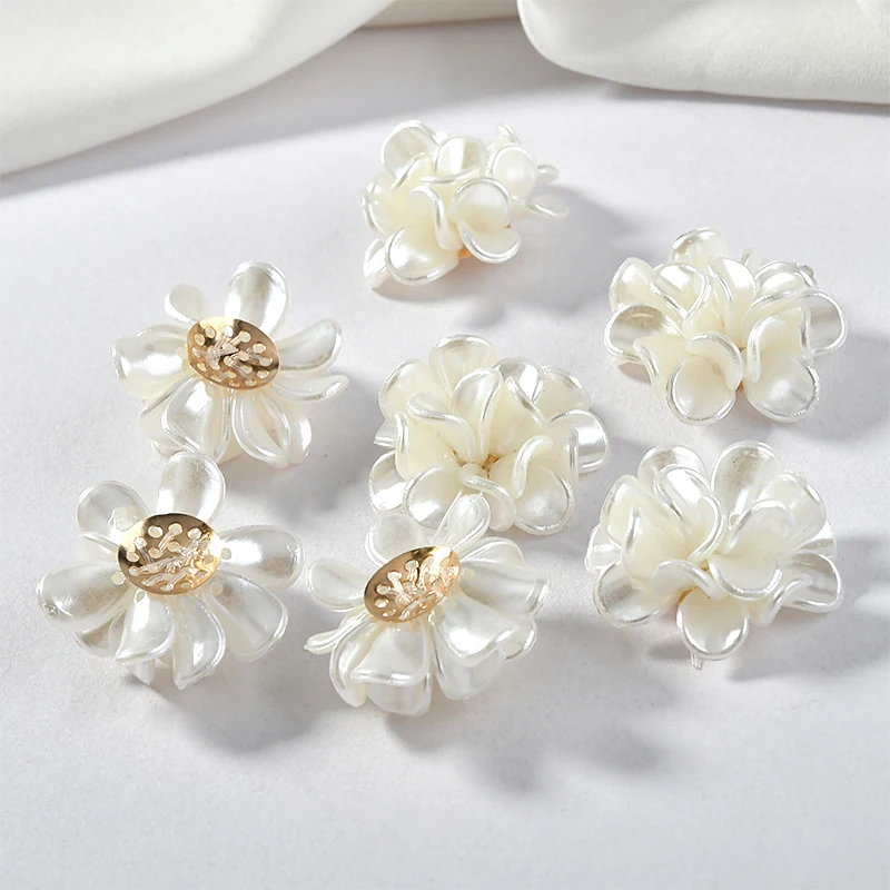 2020 Newest 30pcs/lot resin petal handmade winding rounds shape flowers shape charms diy jewelry garment hair accessory