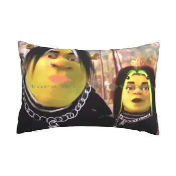 Eboy Shrek And Egirl Fiona Pillow Case 20x30 50*75 Sofa Bedroom Eboy Egirl Trendy Emo Love Cute Alternative Shrek Memes Funny