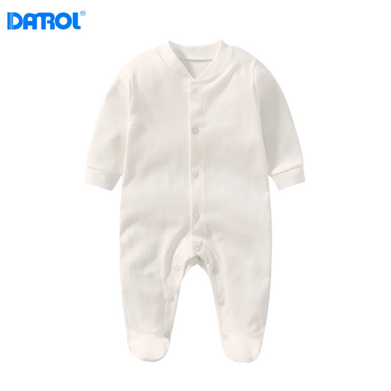 Newborn Baby Long-sleeved Solid Color Jumpsuit Spring And Autumn Cotton Onesies Romper For Baby Girs Boys Winter