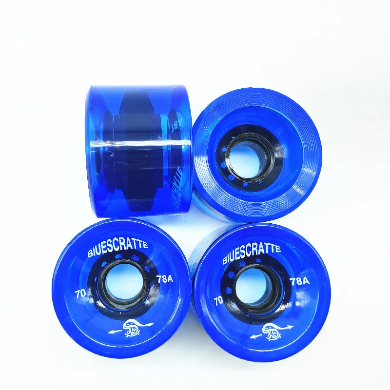 4 Uds 70mm 51mm 80 duro rueda de Longboard para neumático de monopatín de 70mm 80A Ruedas de PU elásticas duraderas para patineta de calle de carretera Rodas