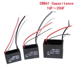 1 pz CBB61 Start condensatore ventola capacità 450V 1UF 1.2UF 1.5UF 2UF 2.5UF 3UF 3.5UF 4UF 4.5UF 5 6 7 8 10 12UF 16UF 18UF 20UF