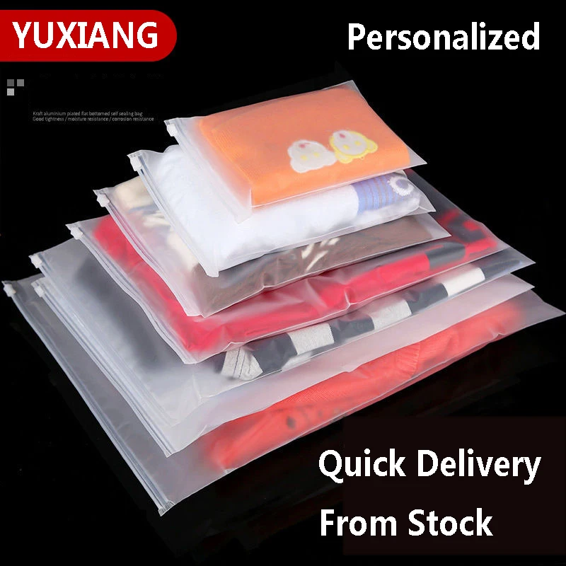 Plastic Clothing Packaging Matte Zip Lock for Travel Baggage, Waterproof Shoes Bag for Cloth Storage