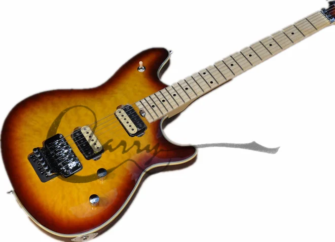 

Sunburst Electric Guitar Wol Body Quilted Maple Top Tremolo Bridge HH Pickups Maple Fingeboard Chrome Tuners